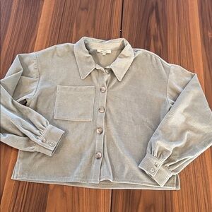 Madewell Light Green boxy cropped shirt Medium New